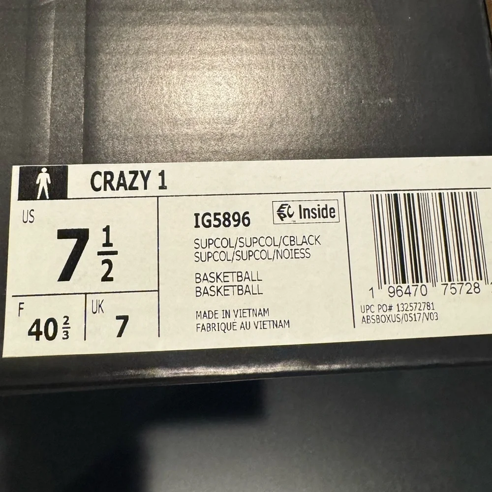 Adidas Originals Crazy 1 Kobe Basketball Shoes, Icy Blue, Size 7.5 Men’s - Picture 10 of 11